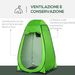 Tenda Doccia Da Campeggio Per Esterni Con Porta A Cerniera, Borsa, Portaoggetti E Gancio, 126x124x189cm, Verde_desvips.com