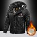 Cross-Border Foreign Trade Winter Fleece-Lined Thickened Casual Warm Hooded Coat Windproof Men's Clothing Plus Size_desvips.com