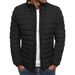 Autumn Winter Solid Color Casual Men's Warm Jacket Short Style Slim Fit Cotton Coat For Middle-Aged And Young Men_desvips.com