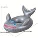 1pc Thickened PVC Silvery Shark Swimming Ring, Inflatable Water Floating Mount Swimming Circle_desvips.com