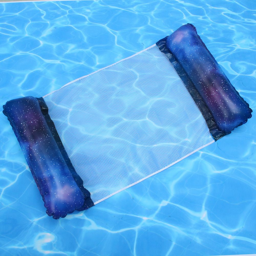 3-Tube Inflatable Floating Mat With Backrest Mesh Foldable Pool Float For Adults Heavy Duty Raft For Lake Beach Swimming Pool_desvips.com