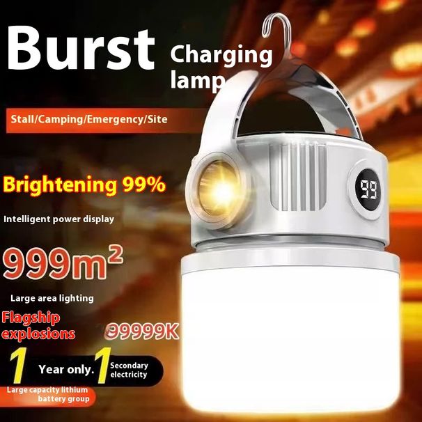 Solar Outdoor Long Battery Life Tent Home Emergency Light Camping Rechargeable Lighting Lamp For Stall_desvips.com