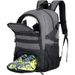 Football Black Independent Shoe Compartment Sports Backpack Oxford Cloth_desvips.com