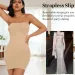 Sexy Full Slip Shapewear Women Dress Off Shoulder Bodycon Strapless Underdress Smooth Compression Body Shaper Slimming_desvips.com