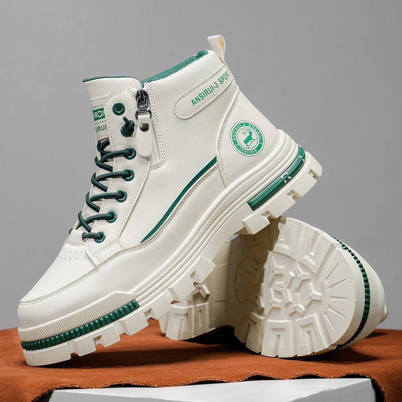 Men's Workwear High-Top Boots | Non-Slip Lace-Up Outdoor Sneakers_desvips.com