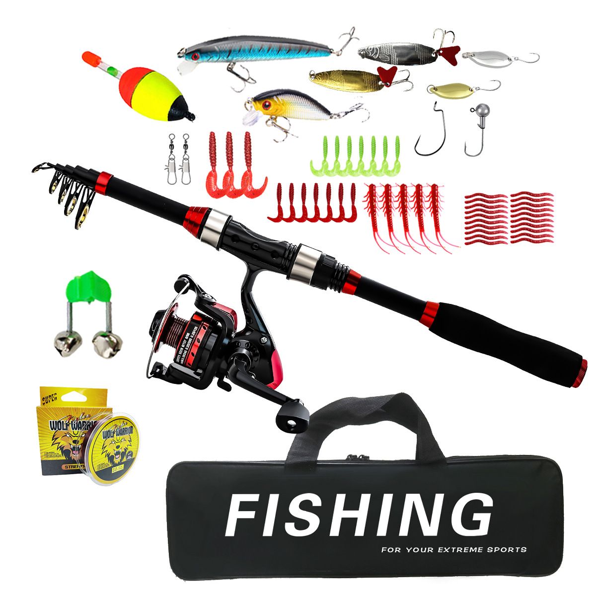 Fishing Rods Double Rod Wheel Set Sea And Freshwater Dual Purpose Fishing Rod Fishing Gear Set_desvips.com