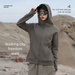 Spring And Autumn Jacket For Women, Slim Fit, Hooded, Zipper, Solid Color Sweatshirt, Casual Sports Fitness Yoga Top_desvips.com