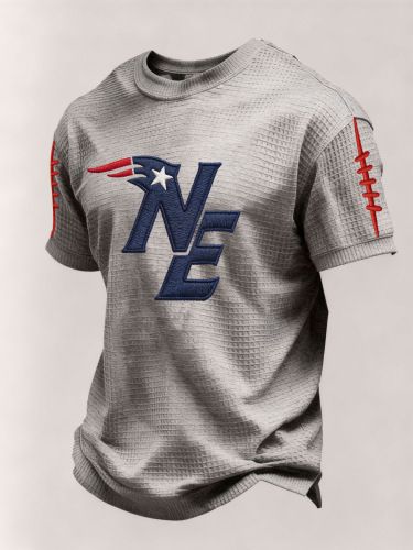New Cross-border American-style Men's Printed Short-sleeve T-shirt, Rugby Jersey, Team Uniform, Waffle T-shirt_desvips.com