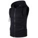 Men's Clothing New Men's Hooded Zipper Pocket Sweater Vest Jacket Hooded Vest M19_desvips.com