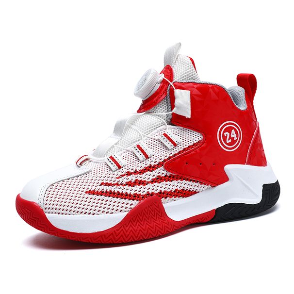 Summer Flyknit Mesh Breathable Rotating Basketball Children's Sports Shoes_desvips.com