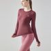 Yoga Wear Sports Long Sleeve Women Seamless Spring Summer Running Fitness Loose Quick Dry Clothing Breathable Top_desvips.com
