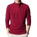Autumn Winter Stand Sweatshirt Men's Trendy High Collar Base Shirt Youth Half Zipper Fleece Top_desvips.com