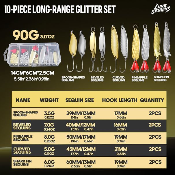 WALK FISH 5PCS/10PCS Gold And Sliver Metal Jig Spoon Spinner Fishing Lures Wobbler Bait Set Fishing Tackle Box Kit Freshwater_desvips.com