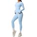 Quick-Dry Barely-There Skin-Friendly Tight-Fitting Long-Sleeve Yoga Outdoor Running Slimming Fitness Pants Sports Set_desvips.com