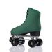 Adult double row roller skates Four wheel PU roller skates green durable breathable comfortable_desvips.com