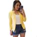 Women's Clothing solid color casual professional small suit jacket tops women's clothing_desvips.com