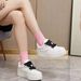 Logo Correct 1 High-End SMF Big Teeth Skate Cross Flower Sports Casual Qin Lan Same Style Thick-Soled Height-Increasing Panda Shoes_desvips.com
