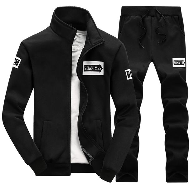 Men's Sporty Sweater 2025 Youth Sportswear New Spring And Autumn Slim Fit Casual Jacket Two-Piece Set_desvips.com