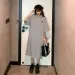 Dongdaemun Korean Style Casual Polo Collar For Women Summer New Plus Size Loose Slimming Long Dress Trendy_desvips.com