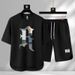 Men's Clothing Summer fashion brand new casual short sleeved sports five point pants two piece suit men's large size loose T shirt top_desvips.com