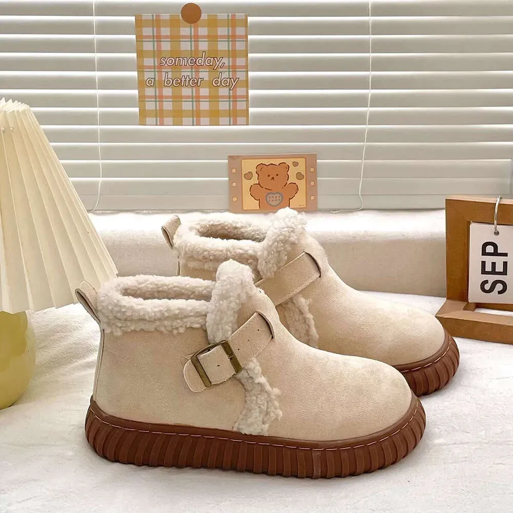 Designer Boot Fur Integrated Fashion Snow 2024 New Winter Thick Soled Small Short Boots With Plush Anti Slip Warm Cotton_desvips.com