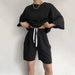 Women's casual suits for women half-sleeved round neck loose short-sleeved drawstring shorts two-piece suit_desvips.com