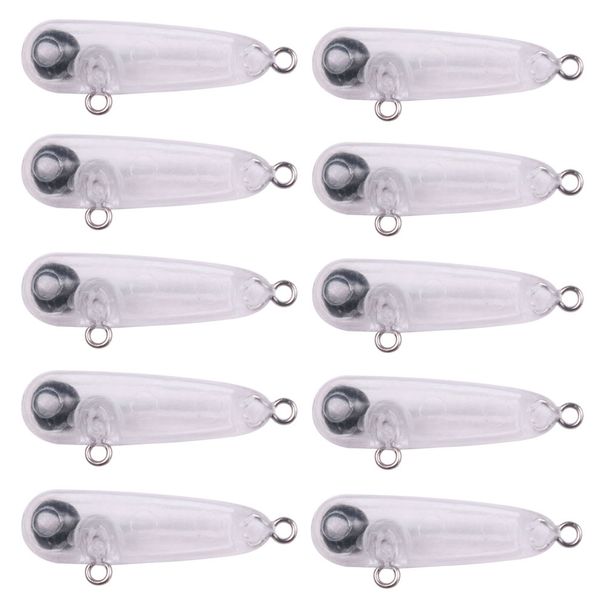 10pcs/lot Blank Sinking Pencil Blank Minnow Bait Clear Plastic Bait DIY Laser Blank Lure Embryo Fishbaits 2.3g/3cm_desvips.com