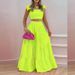 2023 Spring/Summer New Temperament Women's Solid Color Mid Waist Trendy Sexy Strap Dress Two Piece Set_desvips.com
