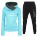 Women's Clothing Women's sweater suit, hoodie, two piece set, electrocardiogram, love map, trendy new style, women's trousers, long sleeves_desvips.com