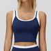 Ze Innovation Two-Piece Split Vest Color-Block Barely There Fashion Casual Top Running Sports Bra 3129_desvips.com