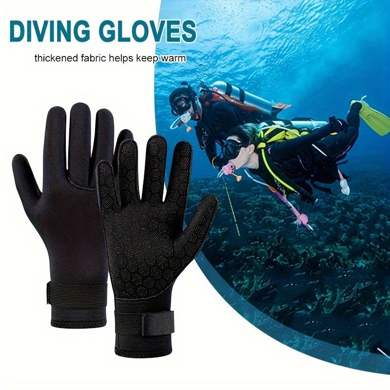 Direct From The Manufacturer, In-stock Hand Diving Gloves, Pressure-resistant, Wear-resistant, Warm, 3mm Rubber-coated,_desvips.com