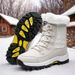 Harbin Outdoor Mid-Calf Snow Boots For Women Winter Warm Fleece Lined Thickened Waterproof Non-Slip Northeast Large Size_desvips.com