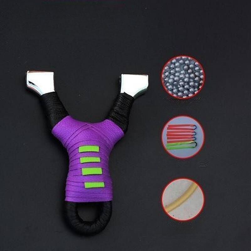 New Flat Band Alloy Outdoor Competition Oblique Grip Aim High Precision No Binding Slingshot Tool_desvips.com