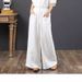 RenMou Linen Wide For Women's Casual Yoga Pants, Cotton Linen Hanging Straight Leg Pants Exclusive Supply_desvips.com