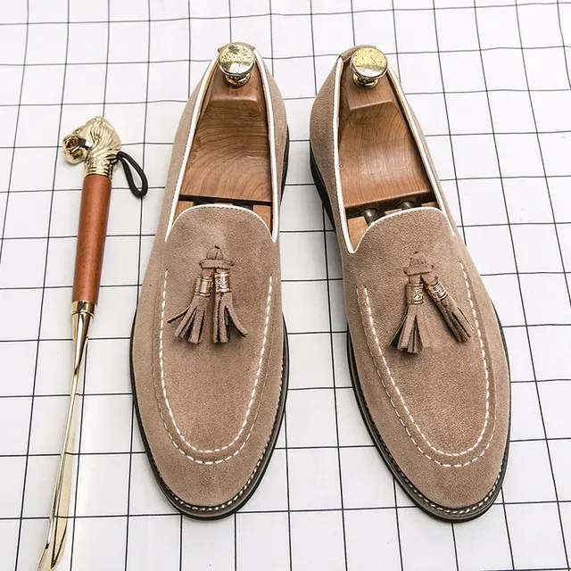 Men Loafer With Tael - Claic New Hot Split Leather Tael Dre Shoe Quality For Office, Wedding, And Formal_desvips.com