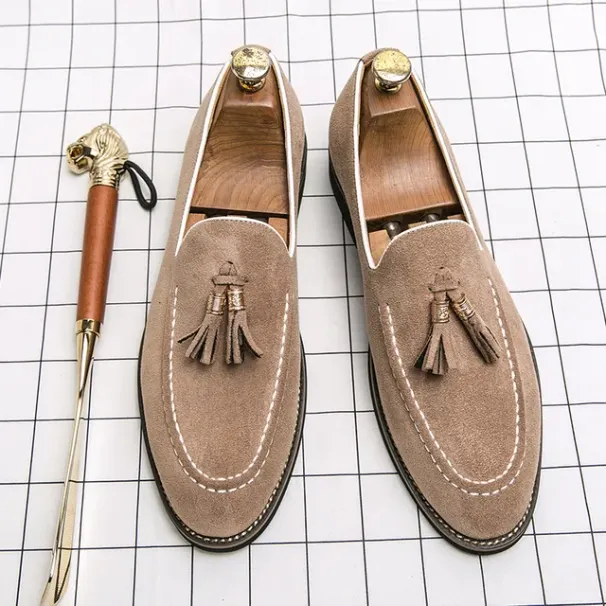 Men Loafer With Tael - Claic New Hot Split Leather Tael Dre Shoe Quality For Office, Wedding, And Formal_desvips.com