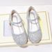 Children's single shoes baby Princess shoes Girl's glass shoes spring and autumn show white leather shoes_desvips.com