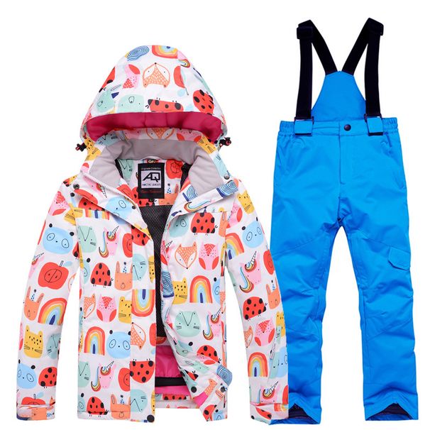 NOKO-New Children's Snowboard And Double-board Ski Suit Sets For Girls, Thickened And Warm Outdoor Baby Ski Suits_desvips.com