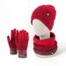 Winter 3-in-1 Knit Set – Scarf, Hat & Gloves, Thickened Thermal Ski Accessories, Gradient Color Block, Outdoor Sports & Daily Wear_desvips.com