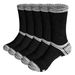 YUEDGE 5 Pairs Mens Moisture Wicking Hiking Combed Cotton Cushioned Crew Socks For Male Size 37-46_desvips.com