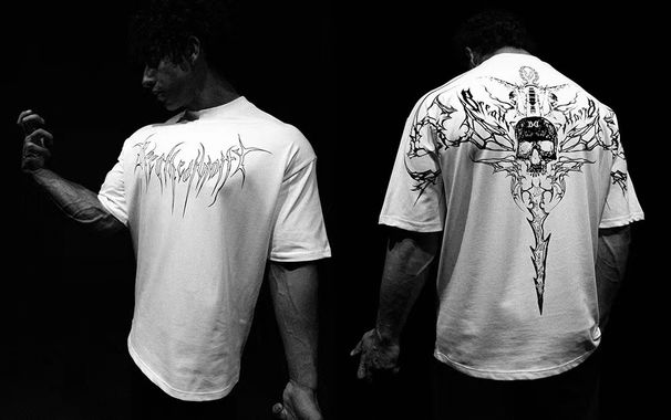 2025 Skull Cross Print Short Sleeve T-Shirt Summer Versatile Round Neck Men's Top Hot Sale Wholesale_desvips.com