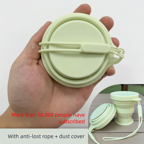 Food Grade Collapsible Water Camping Silicone Outdoor With Lid Telescopic Portable Travel Compression Mouthwash Cup_desvips.com