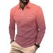 001 2024 Autumn Winter Men's Sports Fitness High Elasticity Vertical Stripe Long Sleeve Polo Slim Fit Knitted Base Shirt_desvips.com