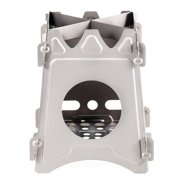 Manufacturer, outdoor camping folding 304 stainless steel firewood stove, hiking portable ultra-light titanium alloy firewood stove_desvips.com