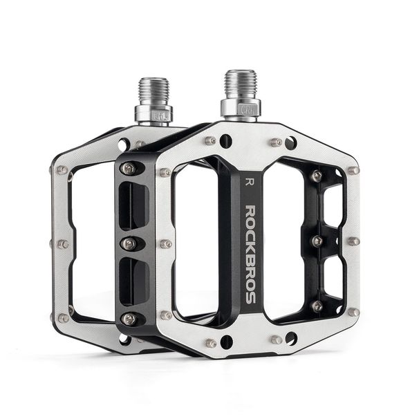 ROCKBROS Aluminum Bike Pedals 11×10cm Platform Trekking & Downhill Flat Pedals_desvips.com