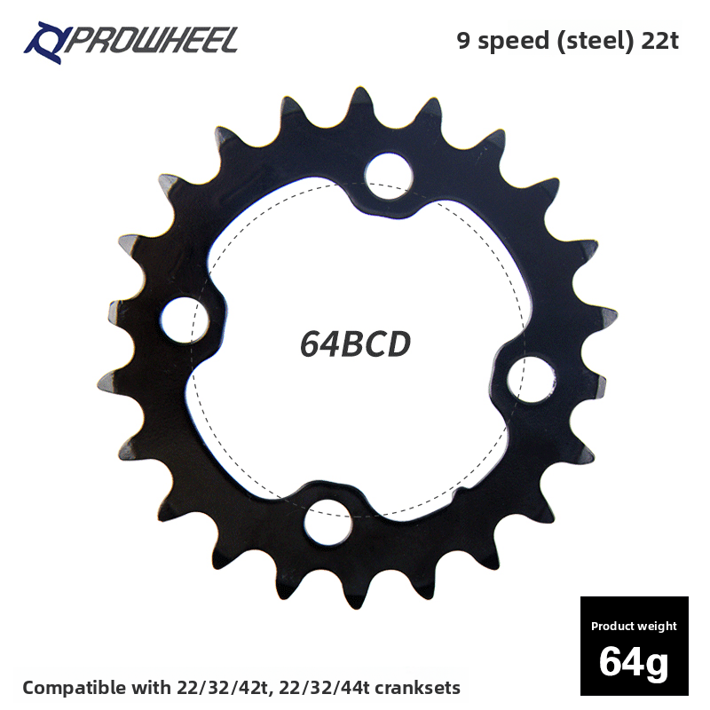 Haomeng Prowheel Mountain Bike Hollow Repair 22T 32T 42T Single Tooth Chainring_desvips.com