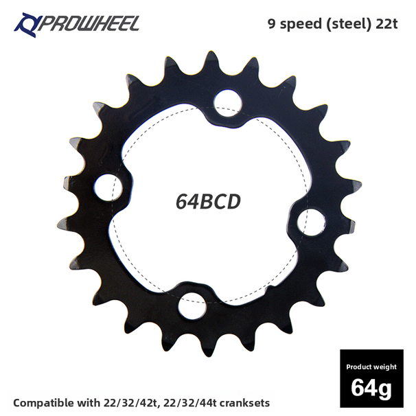 Haomeng Prowheel Mountain Bike Hollow Repair 22T 32T 42T Single Tooth Chainring_desvips.com