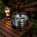 Outdoor Stainless Steel Cookware Set - Non-Stick Frying Pan Camping Pot & Kettle Lightweight & Portable For 3-4 People Perfect For Hiking & Picnics_desvips.com