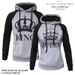 Men's Clothing autumn and winter new hooded pullover color matching couple sweatshirt_desvips.com