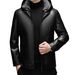 2025 Haining Genuine Men's Short Hooded Jacket Casual Leather And Fur Integrated Thickened Coat Winter_desvips.com